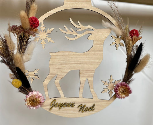 Déco BOULE DE NOËL découpe bois