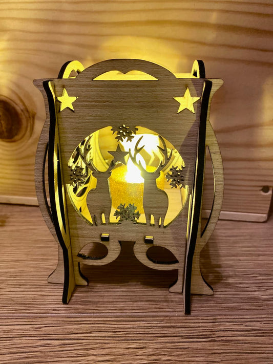 Photophore forme lanterne - Lumière chaleureuse